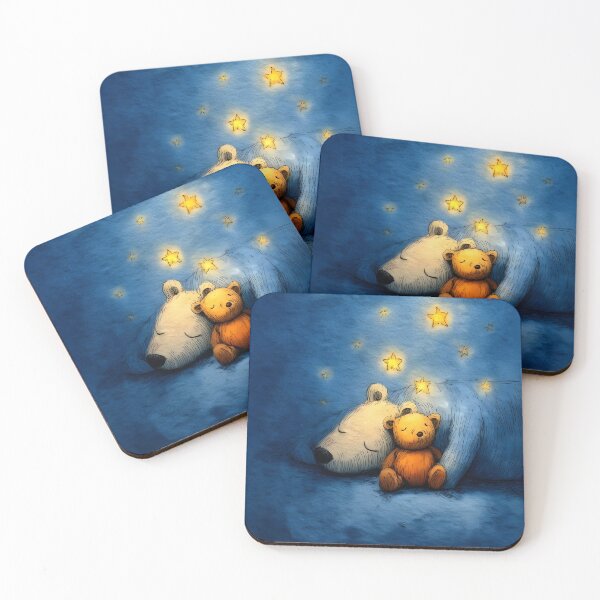 Item preview, Sleeping Teddy – Peaceful Night Nursery Wall Art designed and sold by WabiSabiSjak.