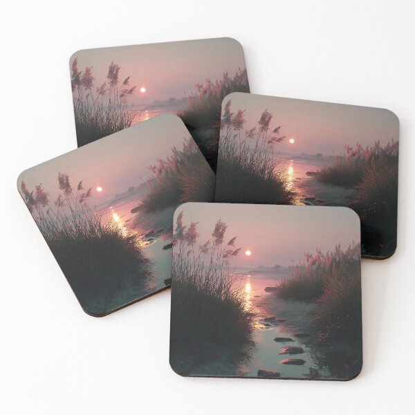 Item preview, Sunset Through Tall Grasses – Calm Wetland Serenity designed and sold by EK-World.