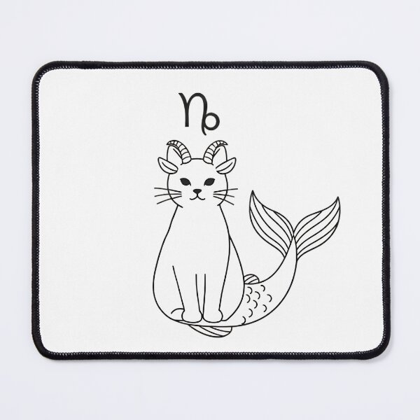 Item preview, Capricorn Cat – Zodiac Minimal Line Art designed and sold by CuteKats.