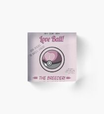Retro Love Ball Acrylic Block