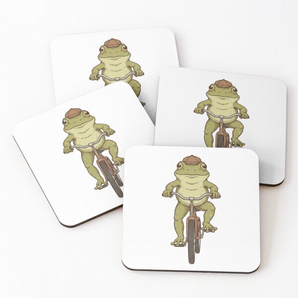 Item preview, Vintage Style Frog on a Bicycle - Retro Animal Illustration designed and sold by ToonyTeez.
