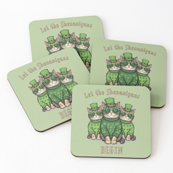 Item preview, St. Patrick Cats "LET THE SHENANIGANS BEGIN" designed and sold by BKDIGITALSHOP.