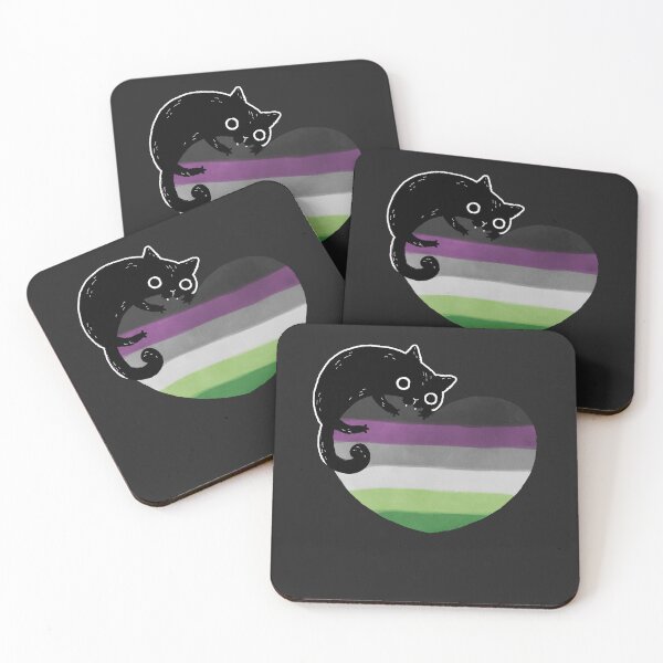 Item preview, Aroace Black Cat Heart LGBT Asexual Aromantic Pride Flag designed and sold by Clara Hollins.