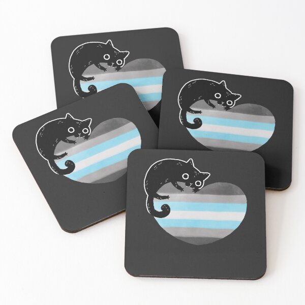 Item preview, Demiboy Black Cat Heart LGBT Pride Flag designed and sold by Clara Hollins.