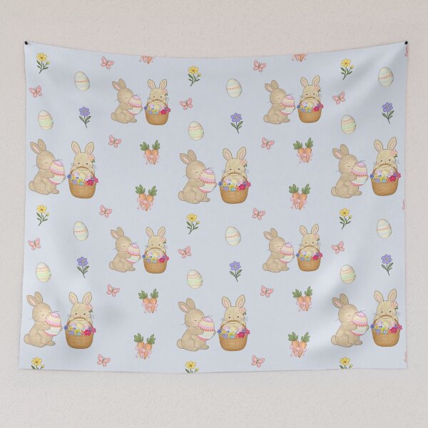 Item preview, Cute Easter Seamless Pattern with Bunnies, Eggs and Flowers designed and sold by LiudmylaMaika.
