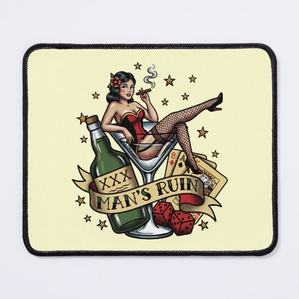 Item preview, Traditional Old School "Man's Ruin" Tattoo Flash – Pin-Up, Whiskey, and Gambling Vices designed and sold by 89BLACK.