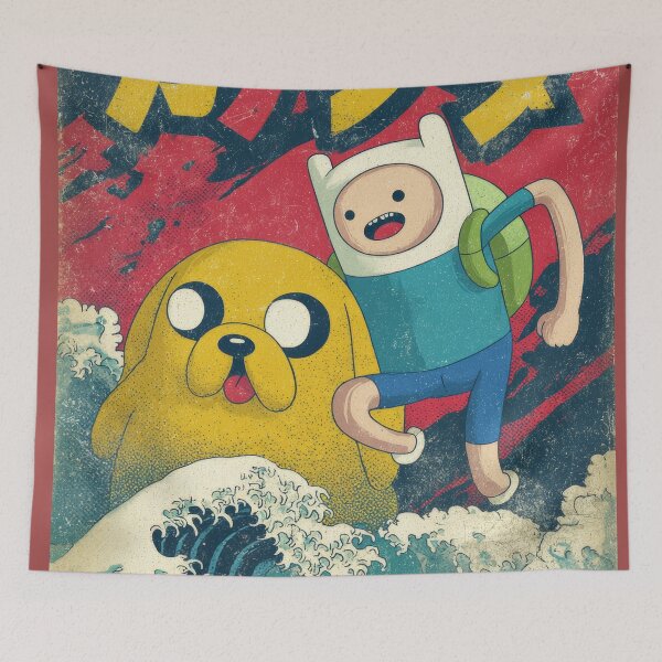 Item preview,  Finn and Jack GReat Wave Vintage Poster  designed and sold by AnimeArsenalPrints.