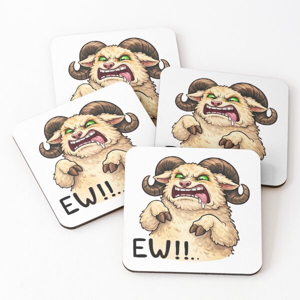 Item preview, Ew Meme Ram Sticker – Funny Angry Sheep Cartoon designed and sold by Senkov.