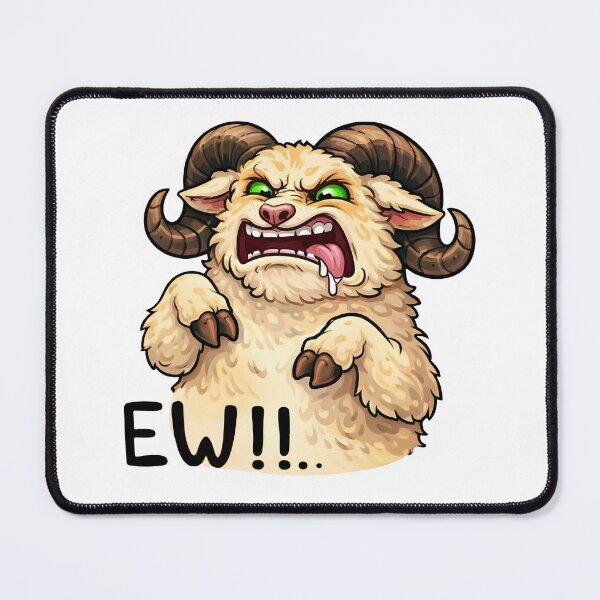 Item preview, Ew Meme Ram Sticker – Funny Angry Sheep Cartoon designed and sold by Senkov.