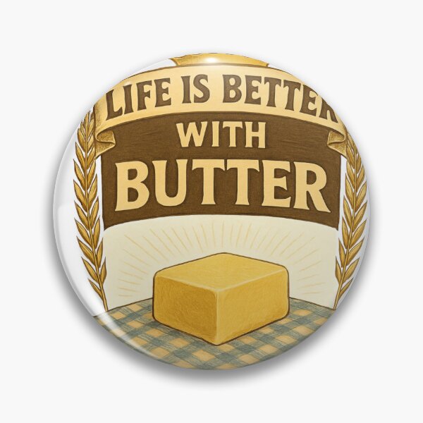 Artikelvorschau, Das Leben ist besser mit Butter – Vintage-Lebensmittelillustration entworfen und verkauft von PRfoxy.