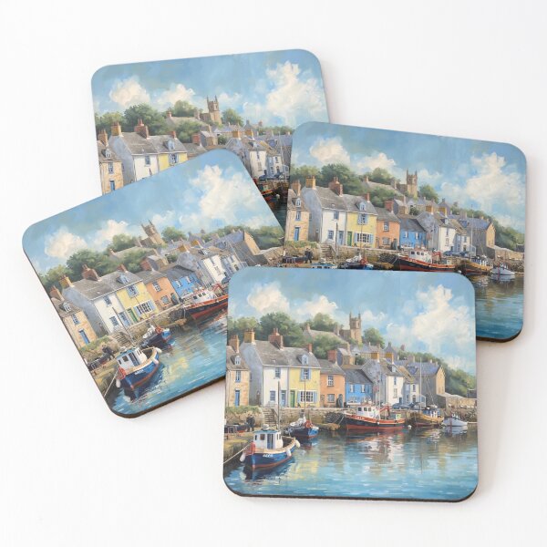 Item preview, Brittany Coastal Village – Harbor and Colorful Houses designed and sold by HarlemDigitals.