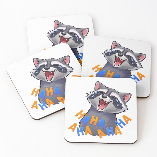 Item preview, Laughing Raccoon AHAHA Funny Meme Illustration designed and sold by Senkov.