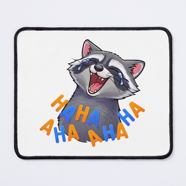 Item preview, Laughing Raccoon AHAHA Funny Meme Illustration designed and sold by Senkov.