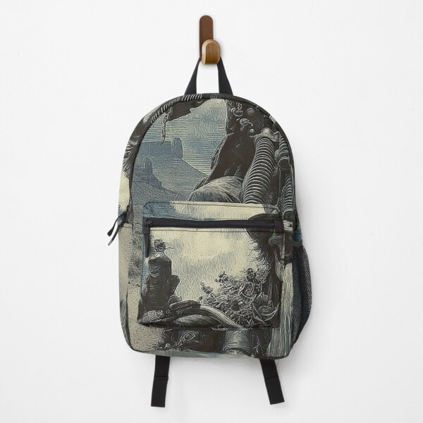 Item preview, Gothic Biker in Desert with Whiskey Bottle | Retro Art designed and sold by CodeDistilled.