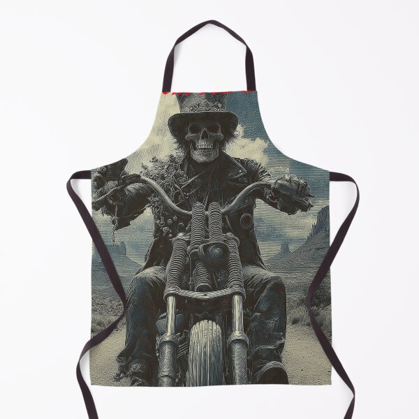 Item preview, Gothic Biker in Desert with Whiskey Bottle | Retro Art designed and sold by CodeDistilled.