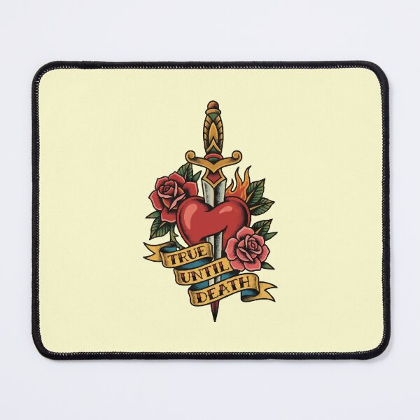 Item preview, True Until Death American Traditional Dagger and Heart Tattoo Art designed and sold by 89BLACK.