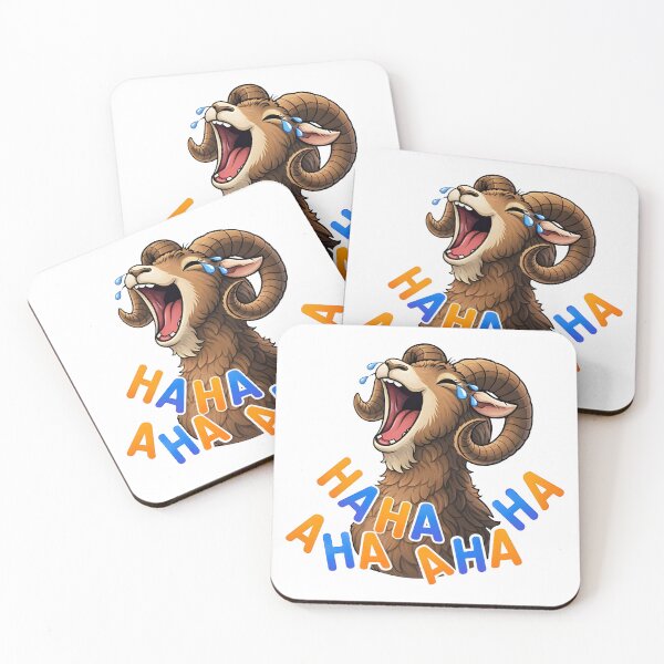 Item preview, AHAHAHA Ram Meme Funny Animal Illustration designed and sold by Senkov.