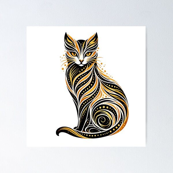 Item preview, Elegant Cat Line Art designed and sold by Bellassi.