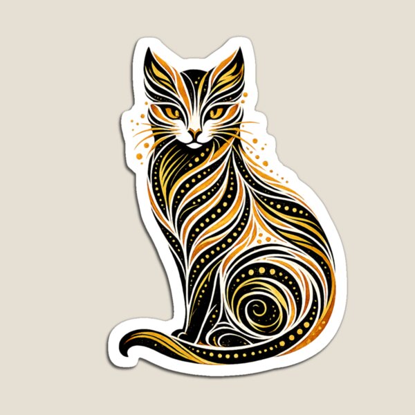 Item preview, Elegante arte lineal de gato designed and sold by Bellassi.