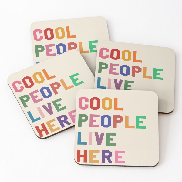 Item preview, Cool People Live Here - Colorful Typography designed and sold by SaltedBeachPaperie.