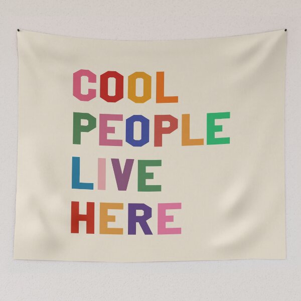 Item preview, Cool People Live Here - Colorful Typography designed and sold by SaltedBeachPaperie.