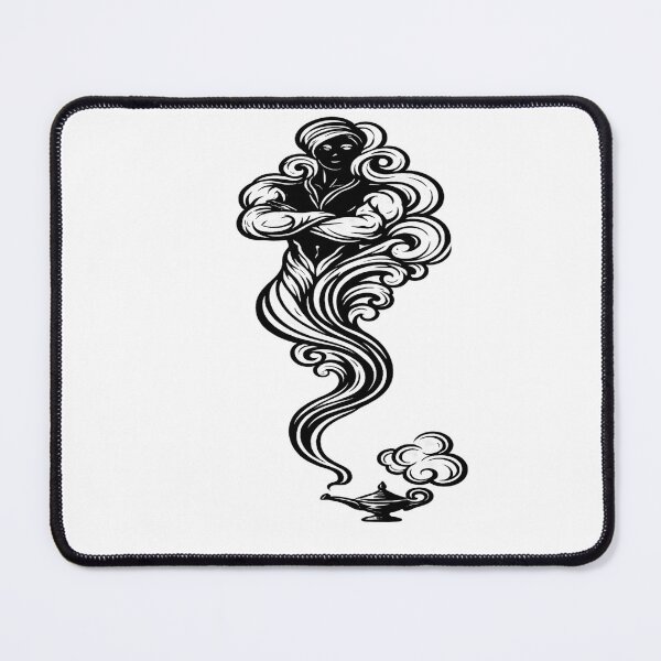 Item preview, Muscle Genie From the Lamp — Black & White Wish-Granted Graphic designed and sold by POD DYNASTY.