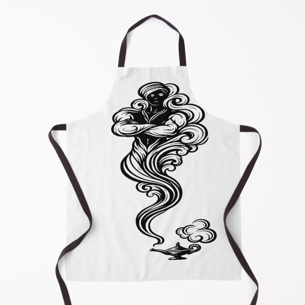 Item preview, Muscle Genie From the Lamp — Black & White Wish-Granted Graphic designed and sold by POD DYNASTY.