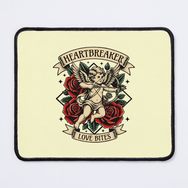 Item preview, Heartbreaker Love Bites Traditional Tattoo Cupid With Roses designed and sold by 89BLACK.