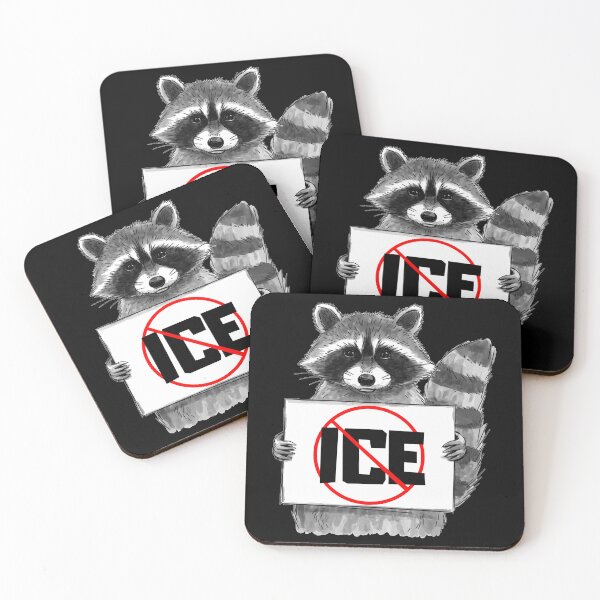 Item preview, Against ICE Great Gift Unique Hand-Drawn Raccoon designed and sold by ketkacreations.