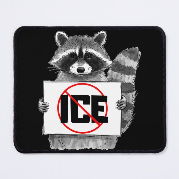 Item preview, Against ICE Great Gift Unique Hand-Drawn Raccoon designed and sold by ketkacreations.