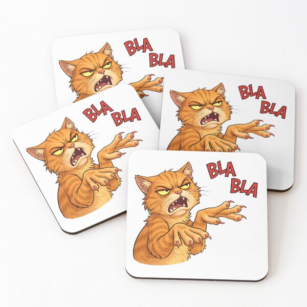 Item preview, Bla Bla Cat – Funny Sarcastic Grumpy Cat Illustration designed and sold by Senkov.