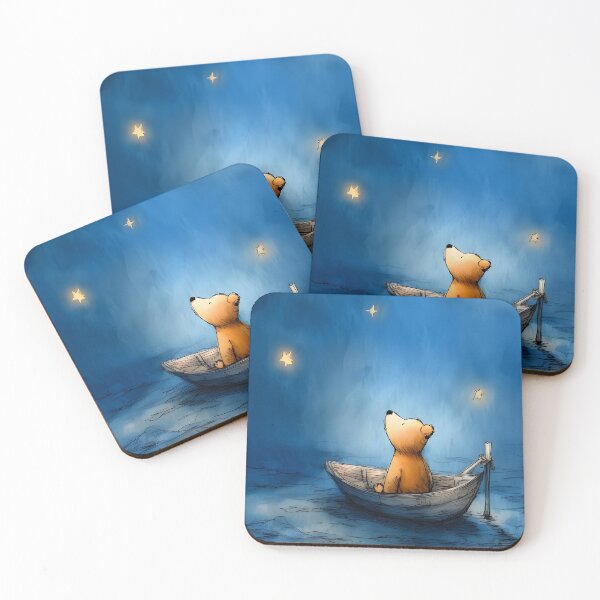 Item preview, Starry Boat Ride – Dreamy Teddy Bear Nursery Print designed and sold by WabiSabiSjak.