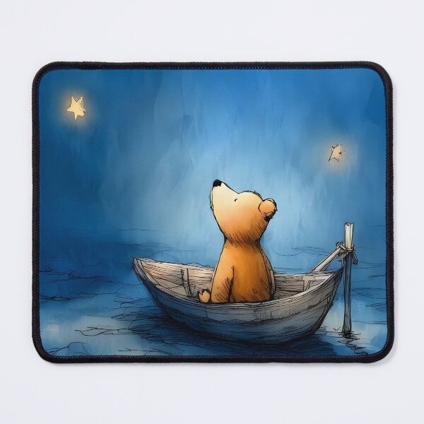 Item preview, Starry Boat Ride – Dreamy Teddy Bear Nursery Print designed and sold by WabiSabiSjak.