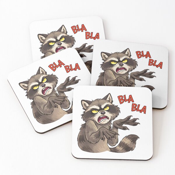 Item preview, Bla Bla Raccoon Funny Sarcastic Meme Illustration designed and sold by Senkov.