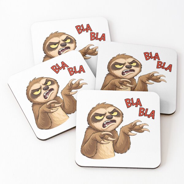 Item preview, Grumpy Sloth Saying Bla Bla Bla – Funny Sarcastic Cartoon designed and sold by Senkov.