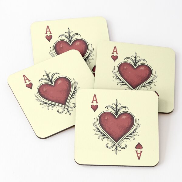 Item preview, Vintage Tattoo Style Ace of Hearts with Ornate Filigree designed and sold by 89BLACK.