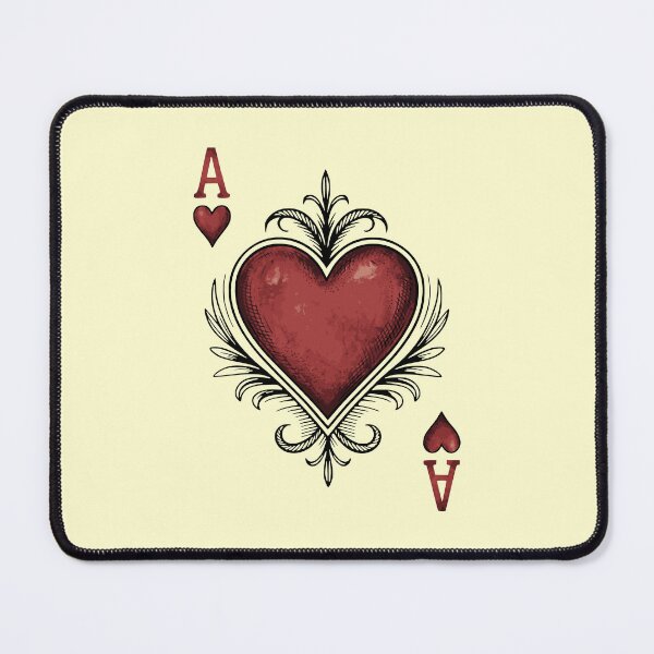 Item preview, Vintage Tattoo Style Ace of Hearts with Ornate Filigree designed and sold by 89BLACK.