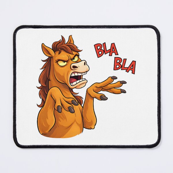 Item preview, Blah Blah Blah – Angry Horse Meme Illustration designed and sold by Senkov.