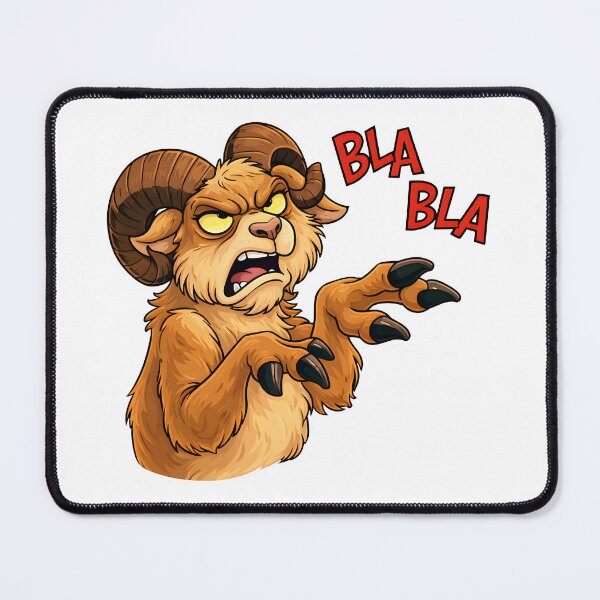 Item preview, Angry Ram Saying “Bla Bla” – Funny Sarcastic Cartoon Animal designed and sold by Senkov.