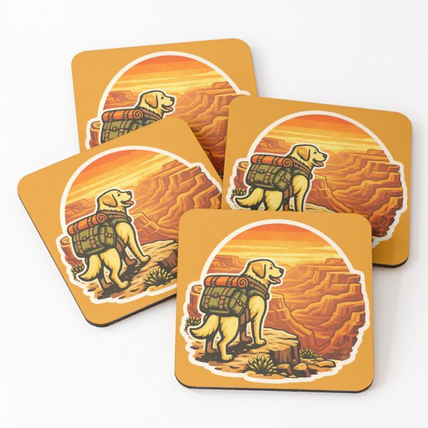Item preview, Labrador Retriever Canyon Sunset – Retro Desert Hiking Adventure Dog designed and sold by PawPrintCustom.