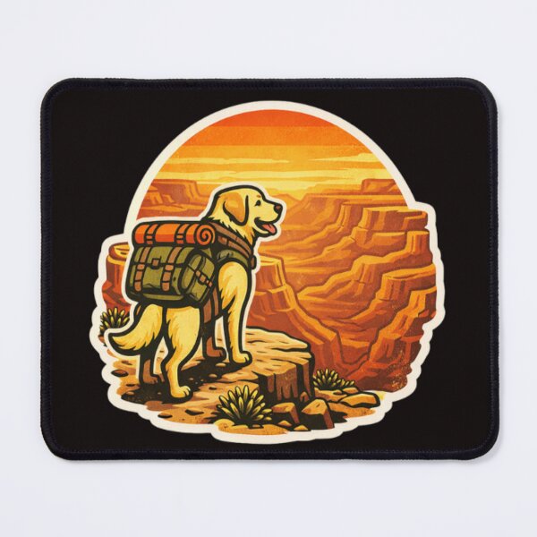 Item preview, Labrador Retriever Canyon Sunset – Retro Desert Hiking Adventure Dog designed and sold by PawPrintCustom.