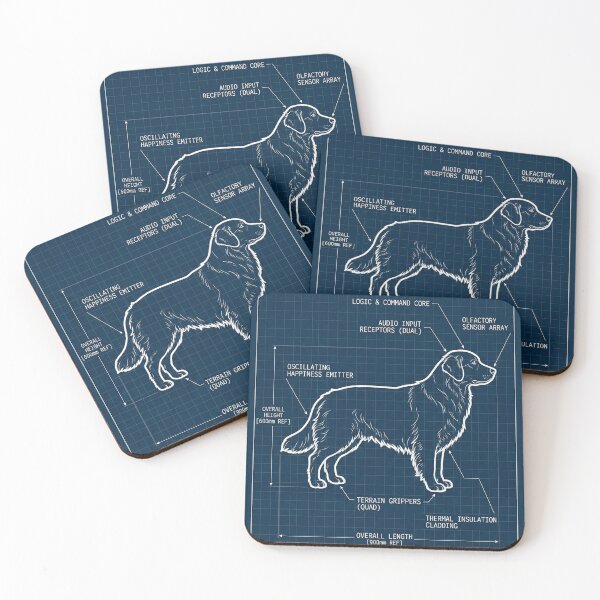 Item preview, Golden Retriever Dog Anatomy Blueprint - Funny Pet Schematic designed and sold by Standard Deviation Co.