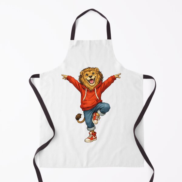 Item preview, Happy Dancing Lion in Red Hoodie – Cute Funny Animal Illustration designed and sold by Senkov.