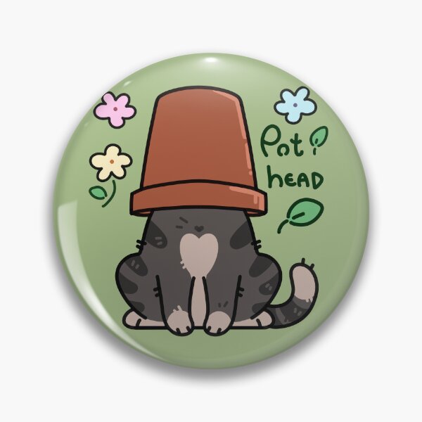 Item preview, pot head cat designed and sold by sadfacestickers.