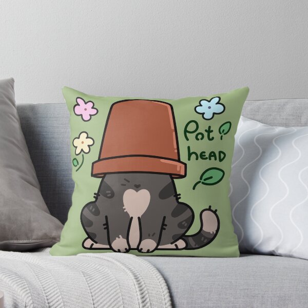 Item preview, pot head cat designed and sold by sadfacestickers.