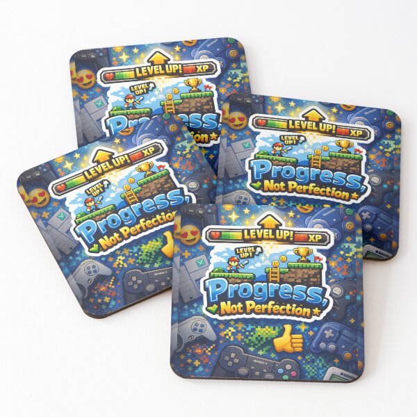 Item preview, Progress Not Perfection – Level Up Gamer Mindset designed and sold by Fuskiss.