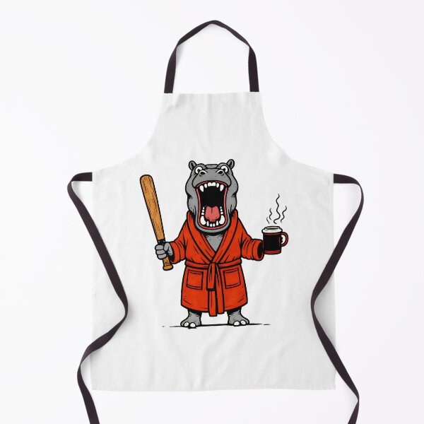Item preview, Angry Hippo with Baseball Bat and Beer | Funny Animal Illustration designed and sold by Senkov.