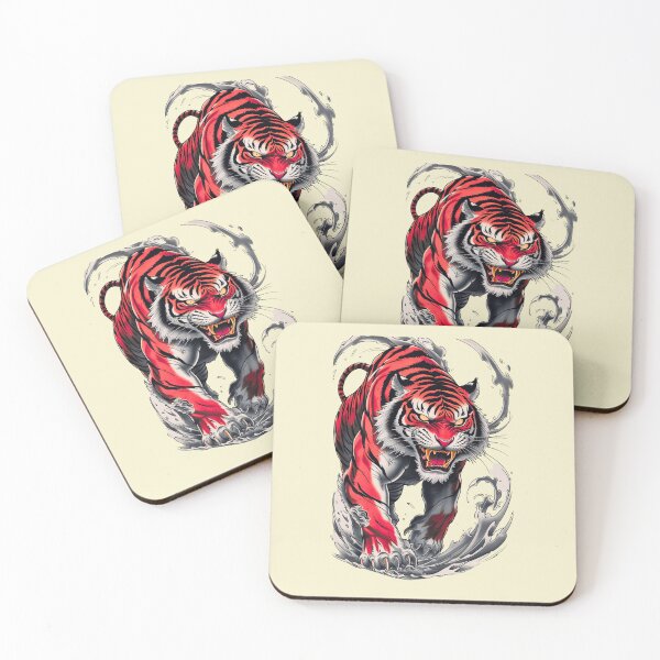 Item preview, Ferocious Tiger Strike Japanese Tattoo Style designed and sold by ValeriValera.