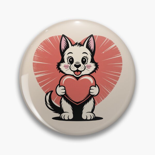 Item preview, Cute Valentine Dog Holding Heart – Retro Love Pet Design designed and sold by SoftStyleStudio ⭐⭐⭐.