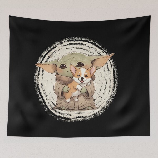 Artikelvorschau, BABY YODA MIT CORGI entworfen und verkauft von LIS AND MELIVERSO.